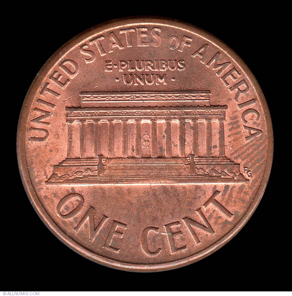 1 Cent 1989 Cent Lincoln Memorial 1959 2008 United States Of 