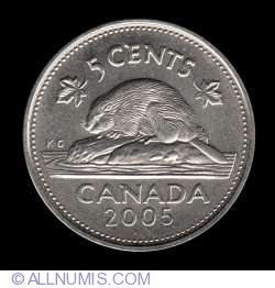 Image #2 of 5 Cents 2005 P