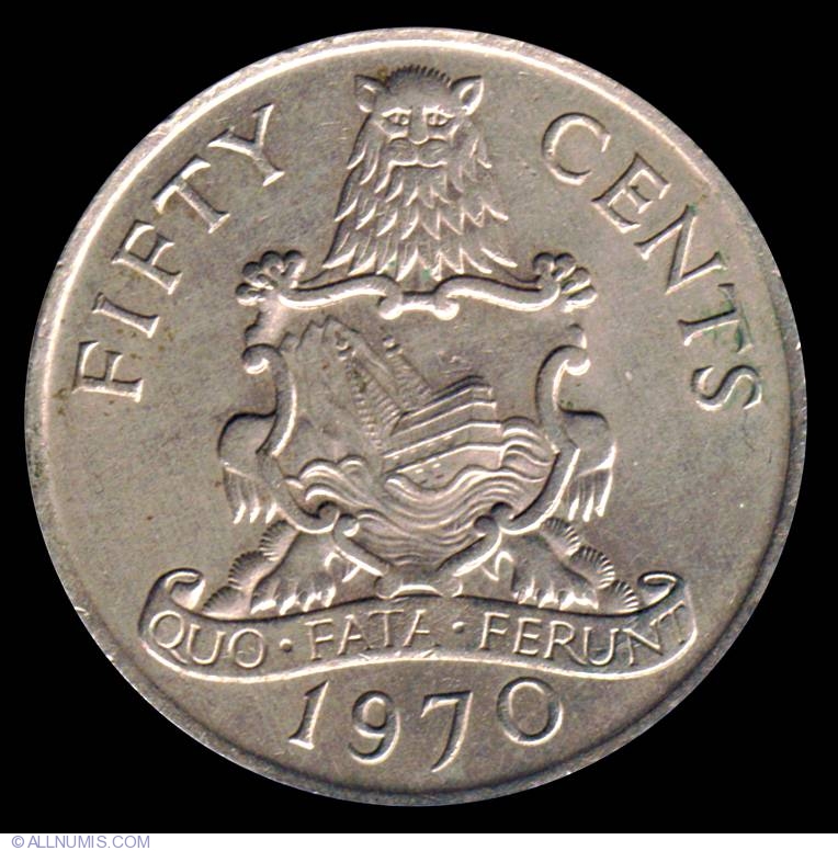 50 Cents 1970 19701985 Issue Bermuda Coin 10450