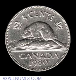 Image #2 of 5 Cents 1980