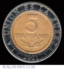 Image #2 of 5 Bolivianos 2001