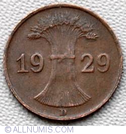 Image #2 of 1 Reichspfennig 1929 D