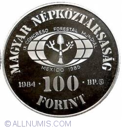 Image #2 of 100 Forint 1984 - Silvicultura pentru dezvoltare