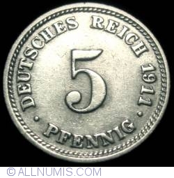 Image #1 of 5 Pfennig 1911 D