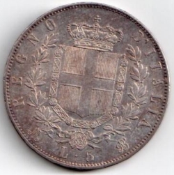 5 Lire 1872 M