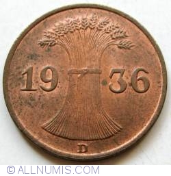 Image #2 of 1 Reichspfennig 1936 D