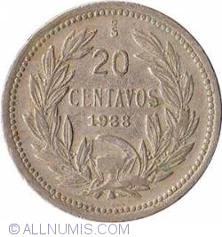 Image #2 of 20 Centavos 1938