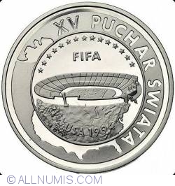 Image #1 of 1000 Zlotych 1994 XV World Cup - USA 1994 FIFA