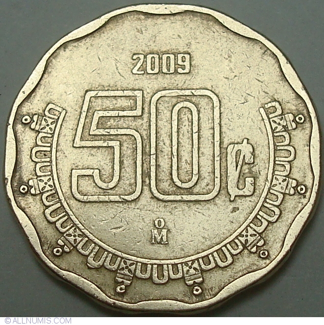 50 Centavos 2009, United Mexican States (2001-present) - Mexico - Coin ...