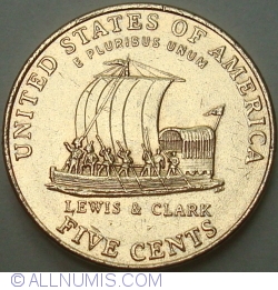 Image #1 of Jefferson Nickel 2004 P Keelboat - Altered Coin - Gold-Plated
