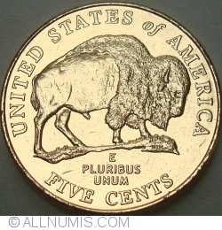 Image #1 of Jefferson Nickel 2005 P Bison - Altered Coin - Gold-Plated