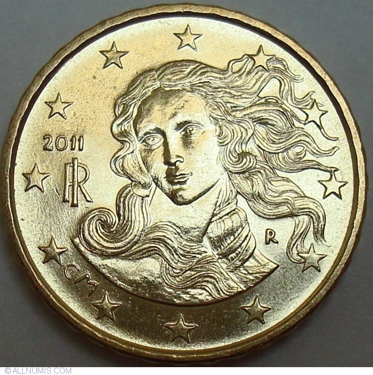 10 Euro Cent 2011, Euro (2002 ) 10 Euro Cent Italy Coin 29748