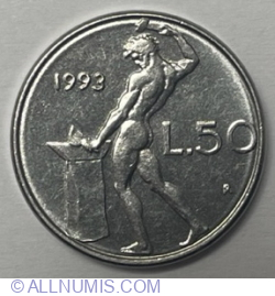 Image #1 of 50 Lire 1993 (varianta)