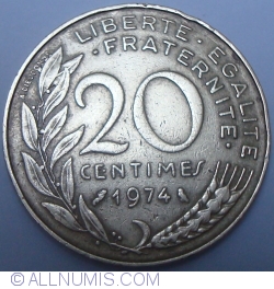 Image #1 of 20 Centimes 1974