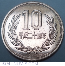 Image #1 of 10 Yen (十円) 2012 (anul 24 - 二十四)
