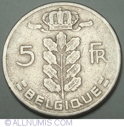 Image #1 of 5 Francs 1962 (Belgique)