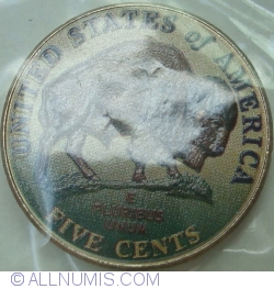 Image #1 of Jefferson Nichel 2005 D Bison - Altered Coin - Colored