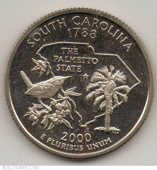 State Quarter 2000 S South Carolina Quarter 50 State Series 1999