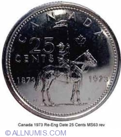 Image #2 of 25 Cents 1973 - Centennial of Mounted Police