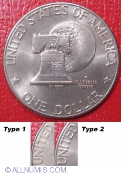 Eisenhower Dollar 1976 D - Tipul II Slant-Top 