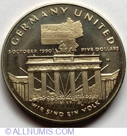 Image #2 of 5 Dolari 1990 - Unificarea Germaniei