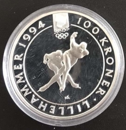 Image #2 of 100 Kroner 1991 - 1994 Olympics - Speed Skating