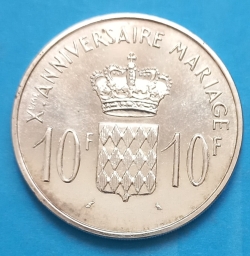 10 Francs 1966 - 10th Anniversary of Marriage