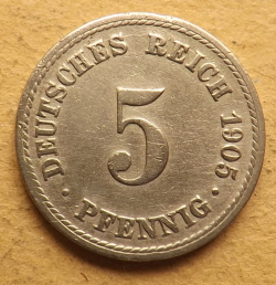 5 Pfennig 1905 F
