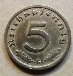 5 Reichspfennig 1939 G
