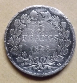 Image #2 of 5 Francs 1848 BB