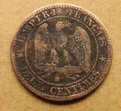 2  Centimes  1855 BB (Dog's Head)