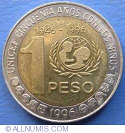 Image #2 of 1 Peso 1996 - 50 years anniversary of Unicef