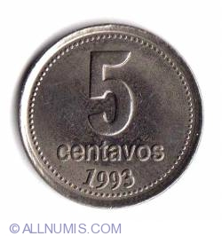 Image #2 of 5 Centavos 1993
