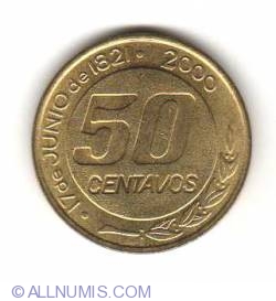 Image #2 of 50 Centavos 2000 - Aniversarea a 180 de ani de la moartea Generalului Guemes