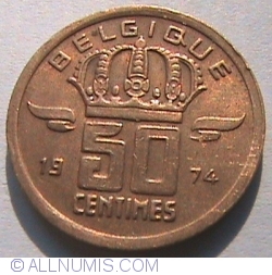 Image #2 of 50 Centimes 1974 (Belgique)