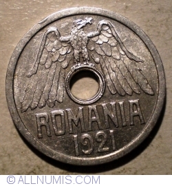 25 Bani 1921 - 4 mm hole