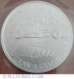 1000 Lire 1989 R - Marele Premiu San Marino