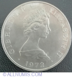 Image #2 of 25 New Pence 1972 - 25th Anniversary of the Marriage of Queen Elizabeth II and Prince Philip