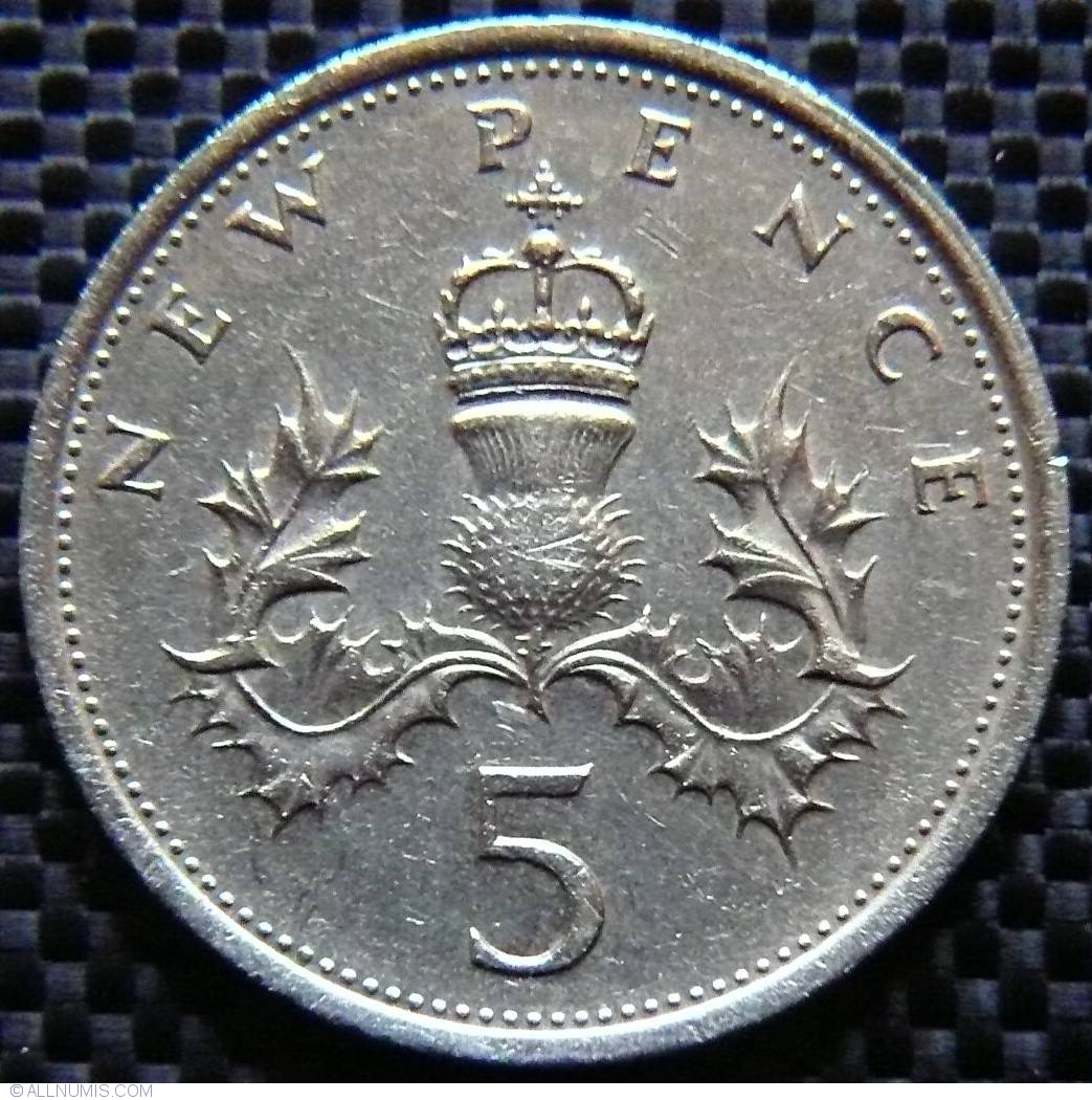 5 New Pence 1975 Elizabeta A II a 1952 2022 Marea Britanie 