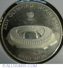 Image #1 of 5000 Won 1988 - Olympic Games 1988 in Seoul