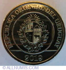 Image #2 of 2 Pesos Uruguayos 2019 - Carpincho