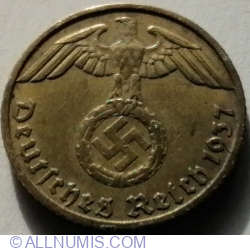 Image #2 of 5 Reichspfennig 1937 F