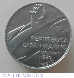Image #2 of 1 Lira 1990 R - 1600 Years of History