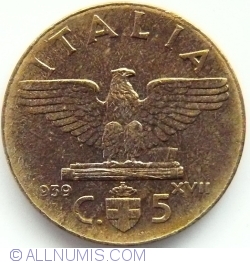 5 Centesimi 1939 XVII