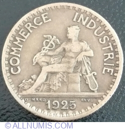 Image #2 of 1 Franc 1925 - 5 Deschis