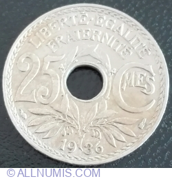 Image #1 of 25 Centimes 1936