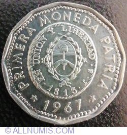 25 Pesos 1967 - First Issue of National Coinage in 1813