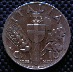 Image #1 of 10 Centesimi 1936 XIV
