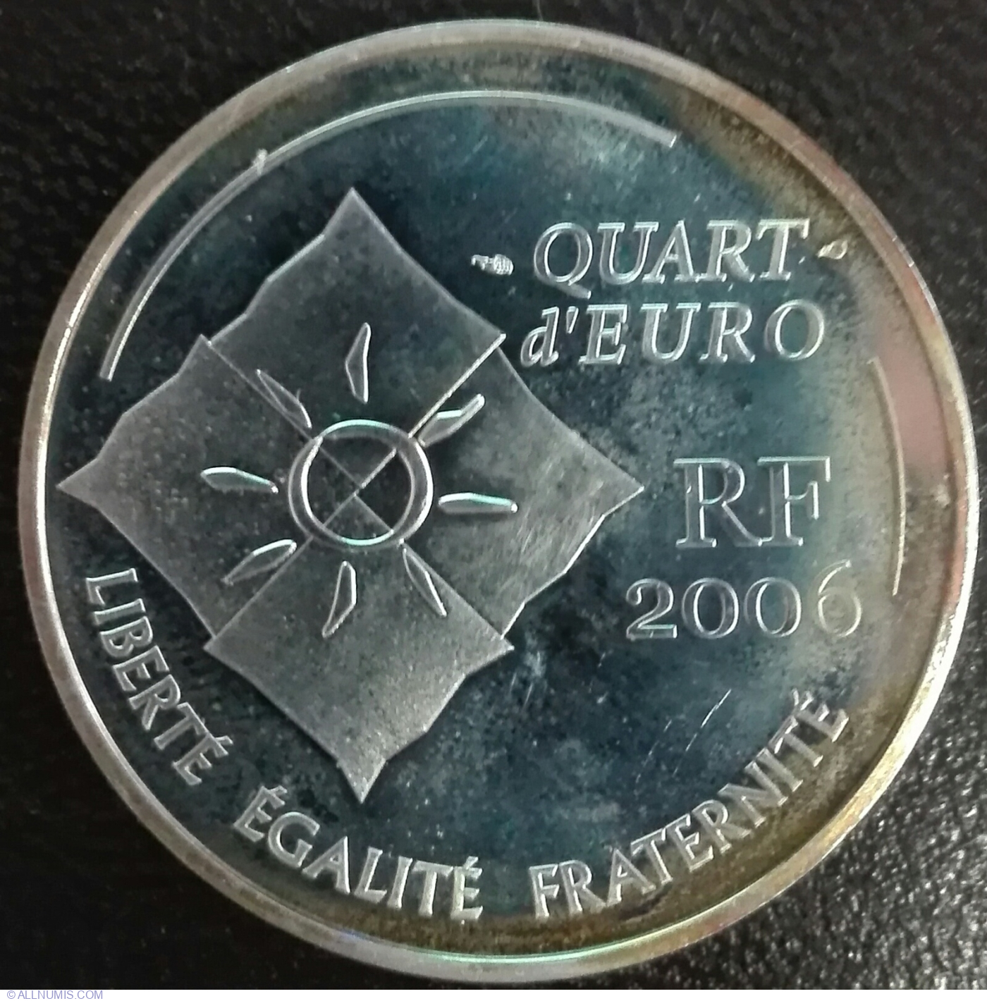 FRANCE 1/4 Euro Xème anniversaire du TGV pièces jaunes 2006 feu_752438 Euros