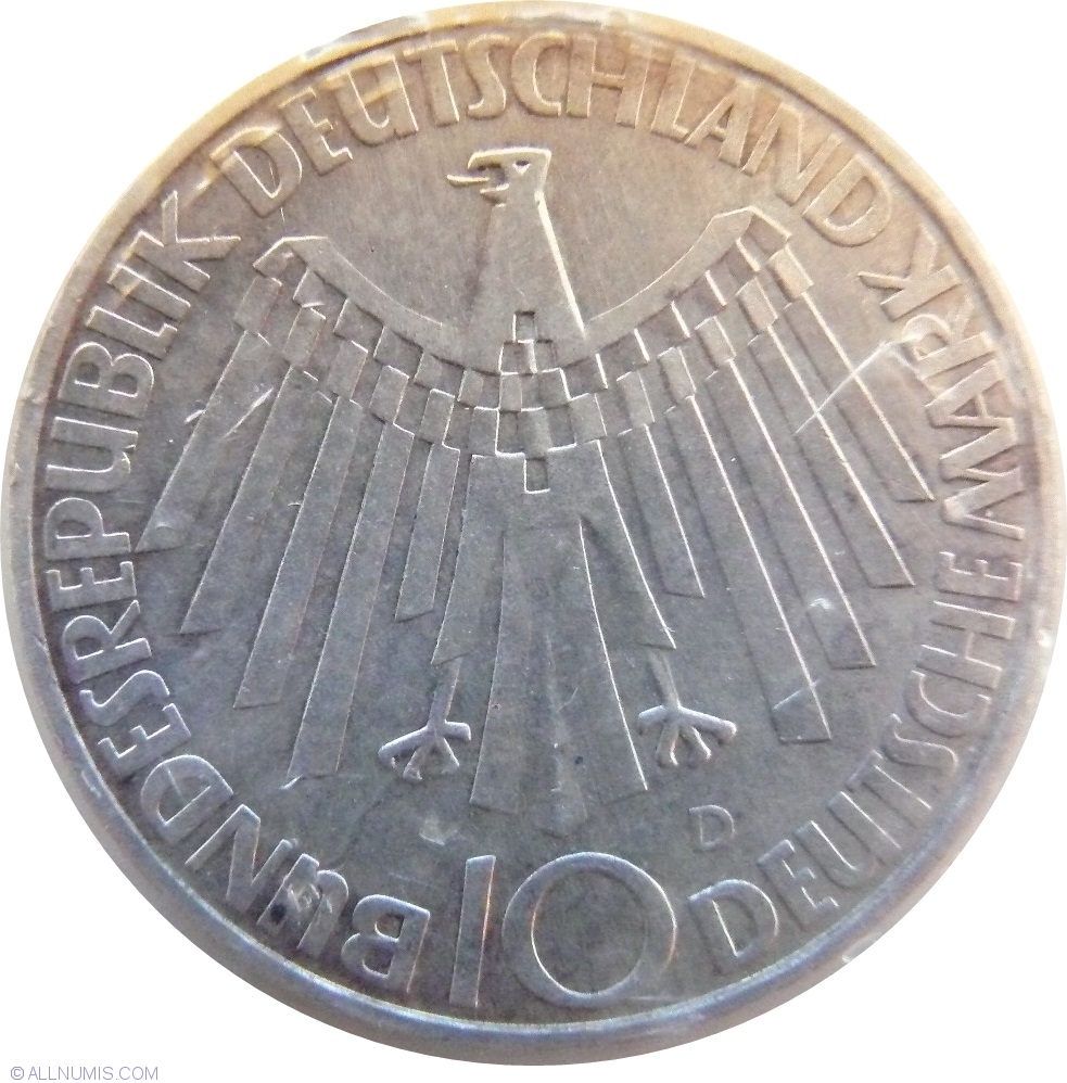 10 Mark 1972 D Munich Olympic Games Federal Republic Commemorative